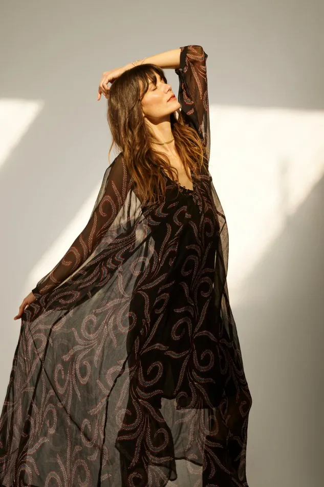 Women Natalie Martin Dresses Fiore Maxi Feather Chiffon