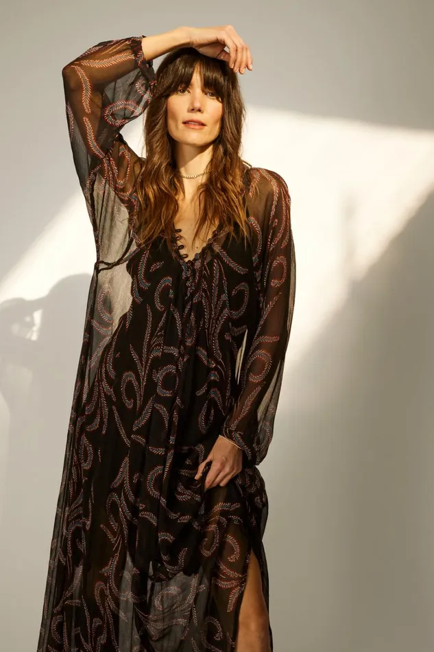 Women Natalie Martin Dresses Fiore Maxi Feather Chiffon