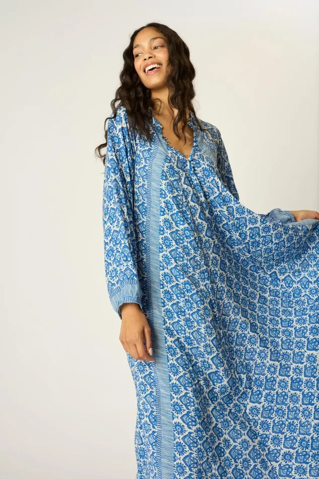 Women Natalie Martin Dresses Fiore Maxi Fleurdelis Blue