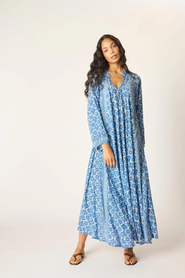 Women Natalie Martin Dresses Fiore Maxi Fleurdelis Blue