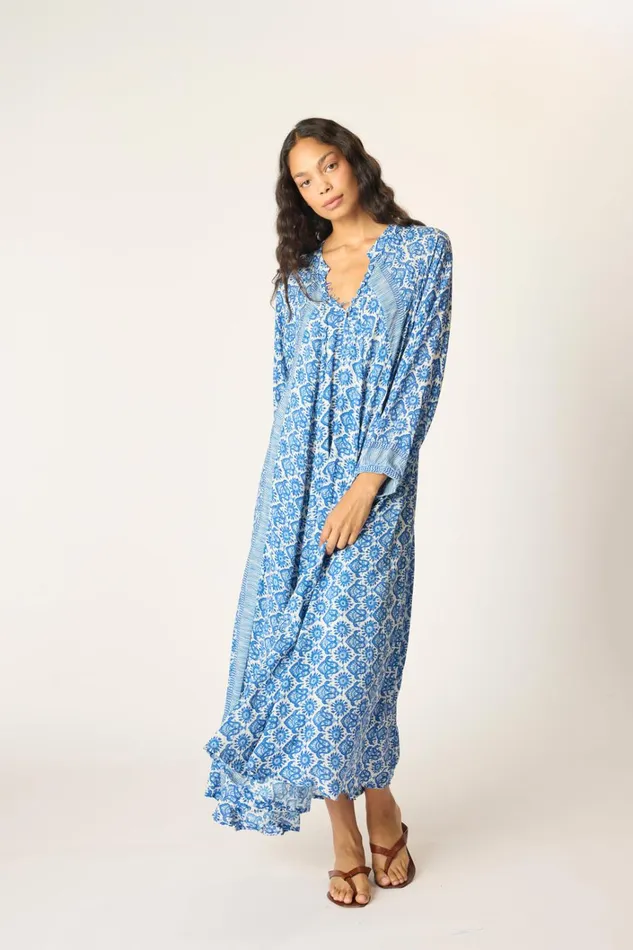 Women Natalie Martin Dresses Fiore Maxi Fleurdelis Blue