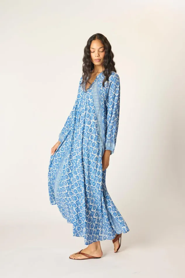 Women Natalie Martin Dresses Fiore Maxi Fleurdelis Blue