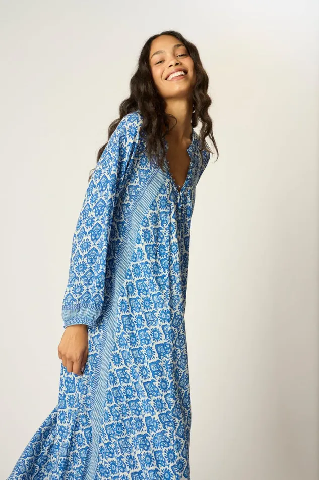 Women Natalie Martin Dresses Fiore Maxi Fleurdelis Blue