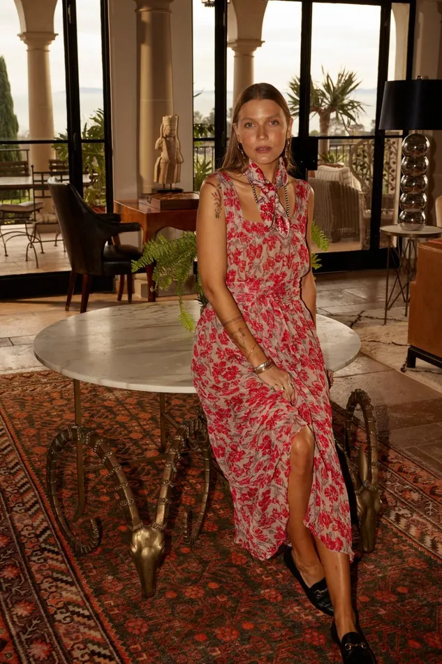 Women Natalie Martin Dresses Jasmine Maxi Chiffon Watercolor Dove