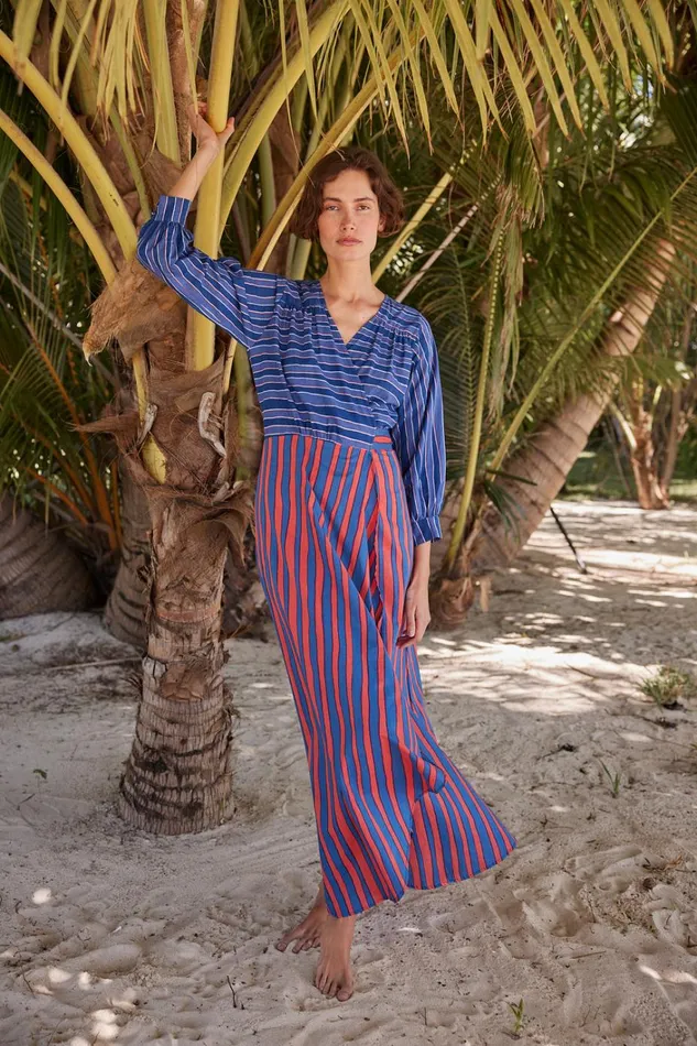 Women Natalie Martin Dresses Kate Long Sleeve Maxi Batik Combo