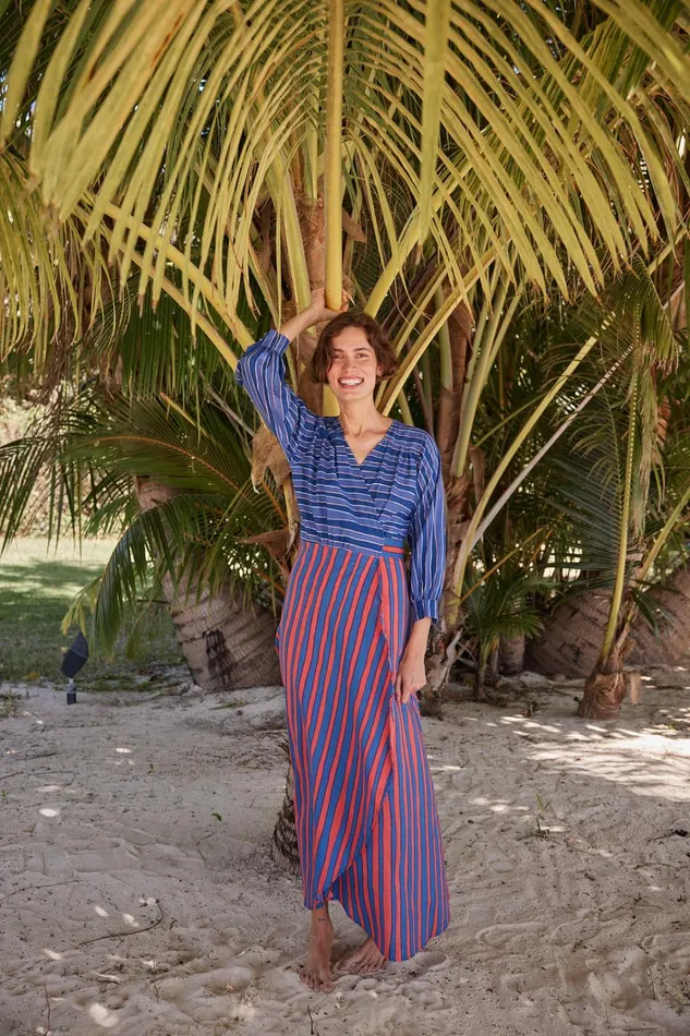 Women Natalie Martin Dresses Kate Long Sleeve Maxi Batik Combo