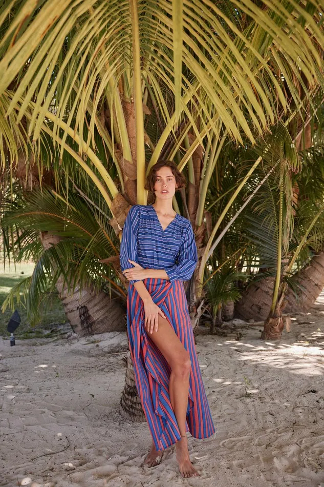 Women Natalie Martin Dresses Kate Long Sleeve Maxi Batik Combo
