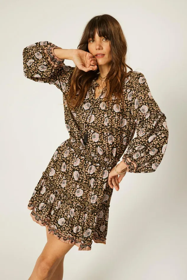 Women Natalie Martin Dresses Maggie Dress Vintage Flowers Sepia