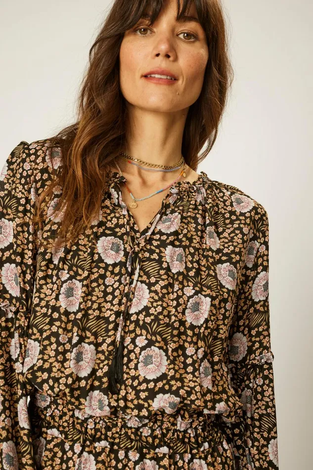 Women Natalie Martin Dresses Maggie Dress Vintage Flowers Sepia