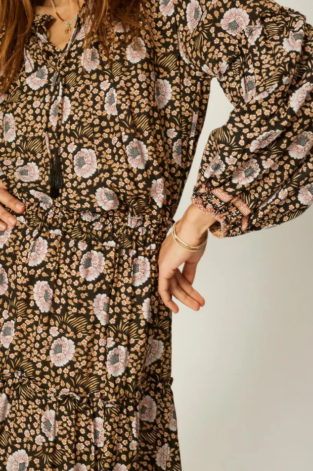 Women Natalie Martin Dresses Maggie Dress Vintage Flowers Sepia