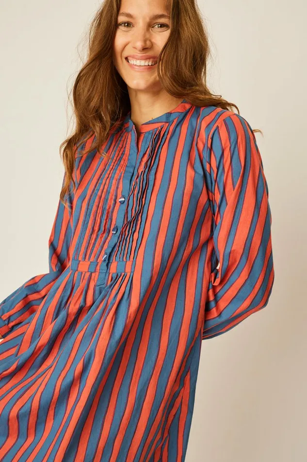 Women Natalie Martin Dresses Sammie Maxi Batik Stripe Blood Orange