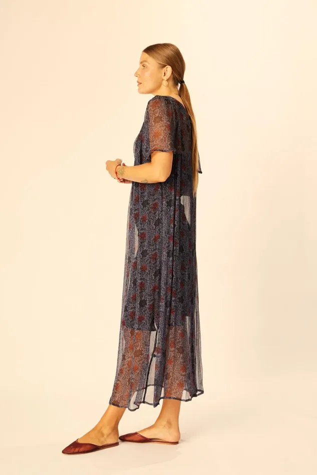 Women Natalie Martin Dresses Sienna Dress Snowflake Steel Blue