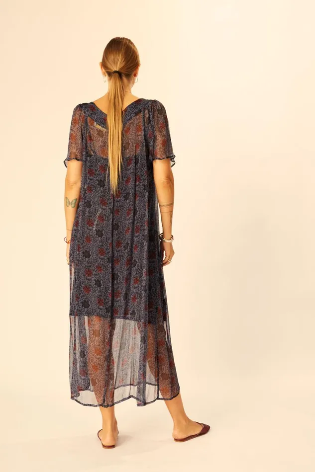 Women Natalie Martin Dresses Sienna Dress Snowflake Steel Blue