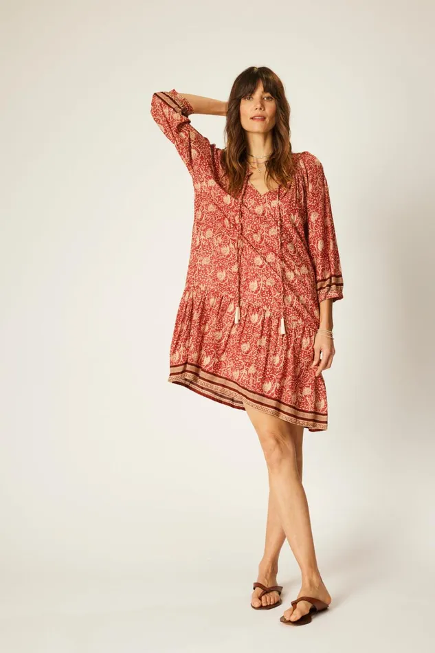 Women Natalie Martin Dresses Stevie Dress Water Lily Terracotta