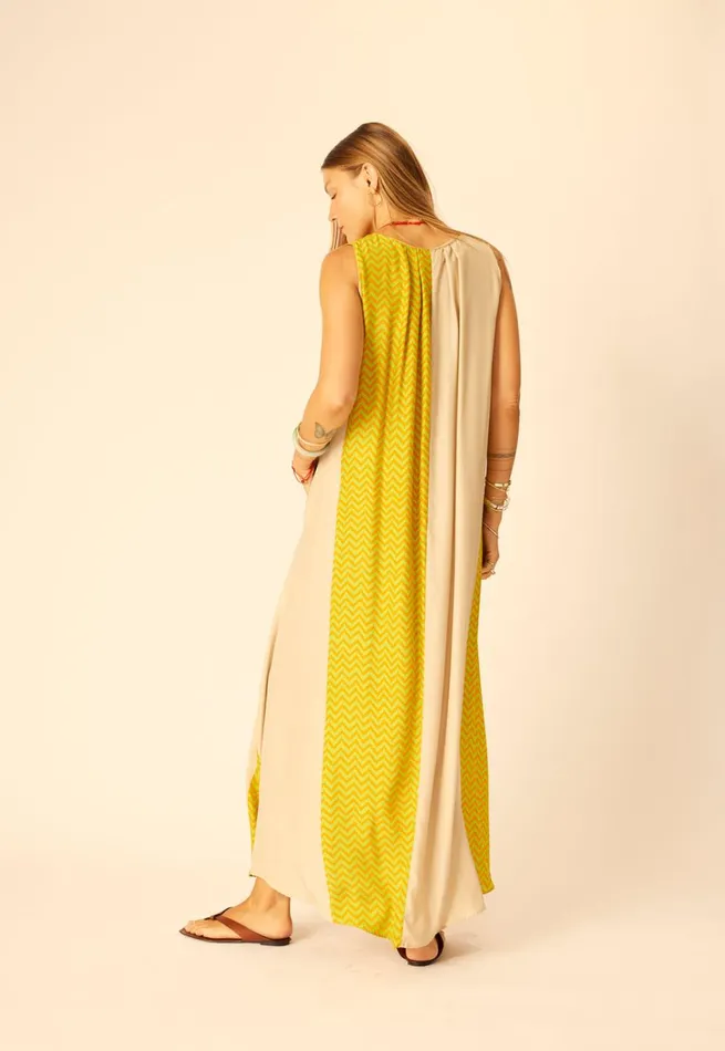 Women Natalie Martin Dresses Tova Maxi Block Zigzag Tangerine