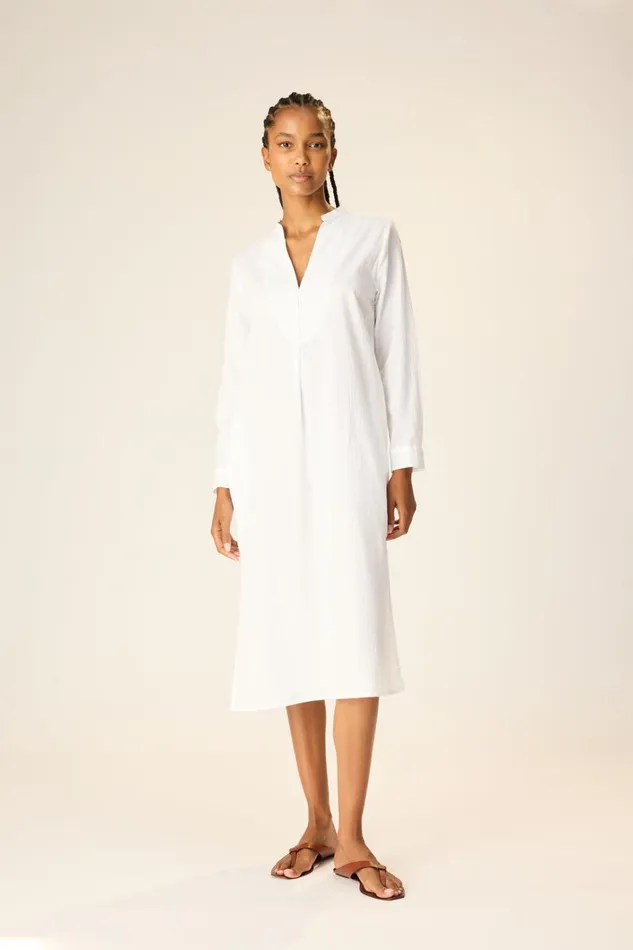 Women Natalie Martin Dresses Valerie Dress White Flat Cotton