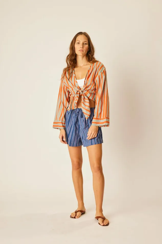 Women Natalie Martin Tops Adriana Top Batik Stripe Sage