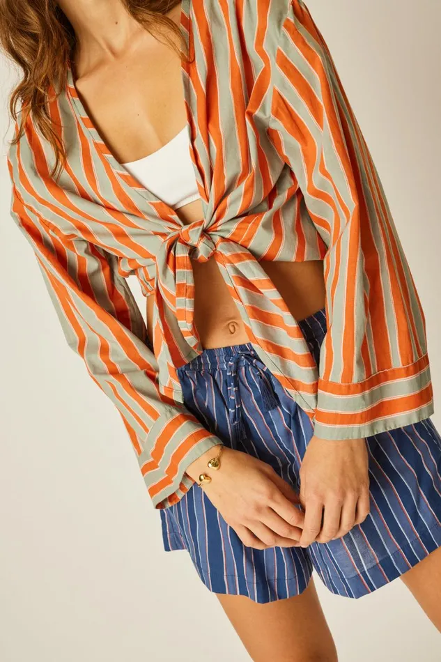 Women Natalie Martin Tops Adriana Top Batik Stripe Sage