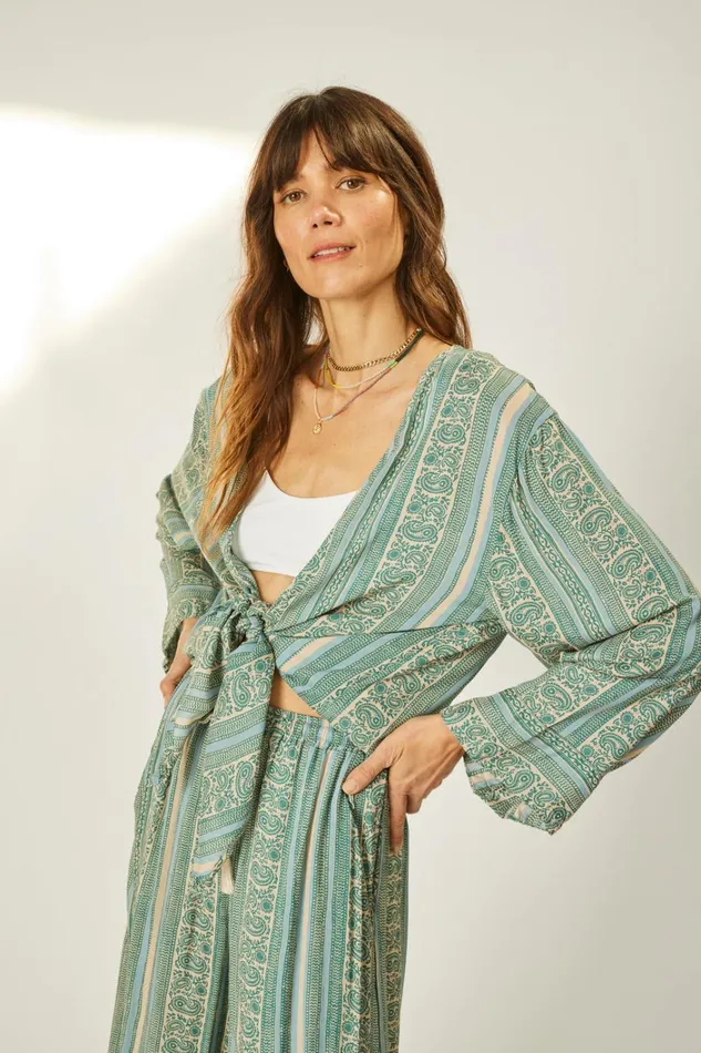 Women Natalie Martin Tops Adriana Top Paisley Stripe Pool