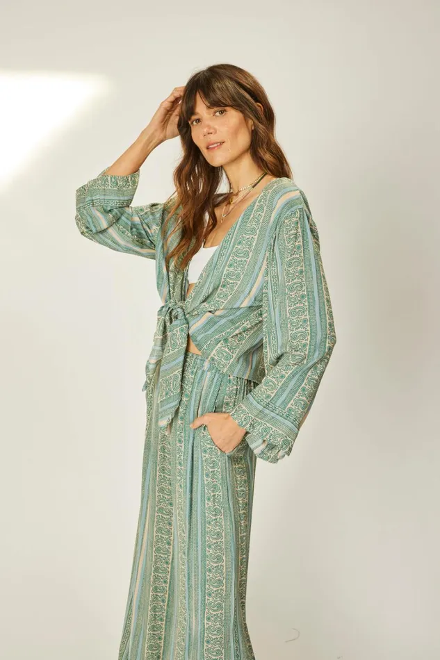 Women Natalie Martin Tops Adriana Top Paisley Stripe Pool Women Natalie Martin Tops Adriana Top Paisley Stripe Pool