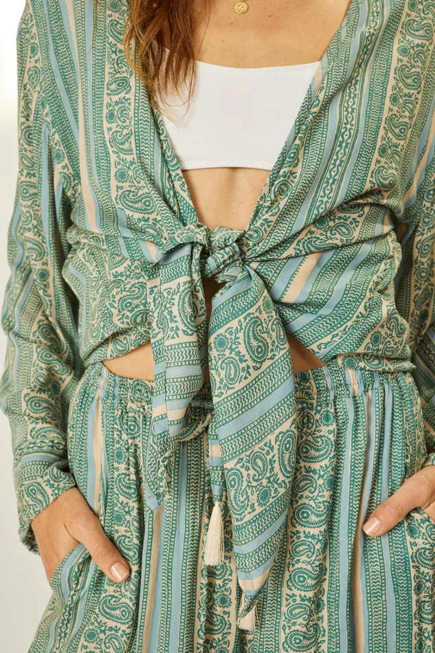 Women Natalie Martin Tops Adriana Top Paisley Stripe Pool Women Natalie Martin Tops Adriana Top Paisley Stripe Pool