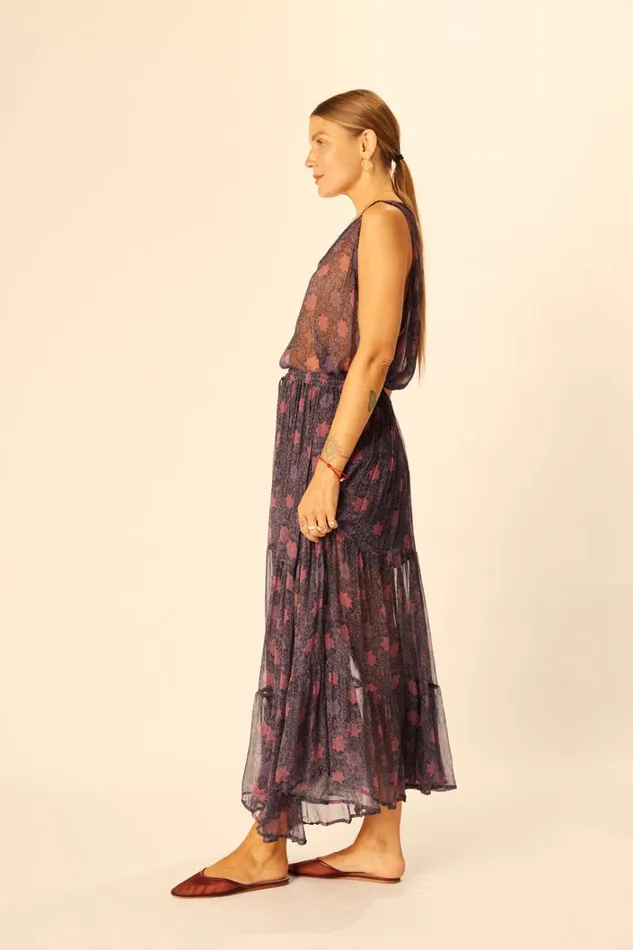 Women Natalie Martin Tops Ariana Tank Snowflake Aubergine