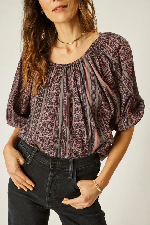Women Natalie Martin Tops Ella Top Paisley Stripe Heather