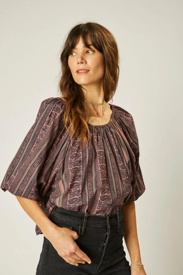 Women Natalie Martin Tops Ella Top Paisley Stripe Heather