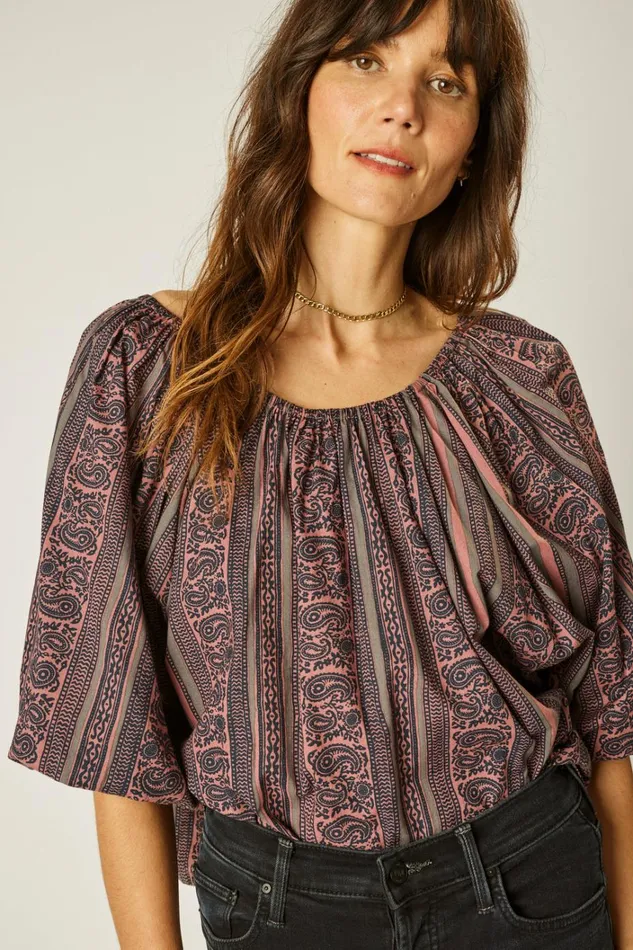 Women Natalie Martin Tops Ella Top Paisley Stripe Heather