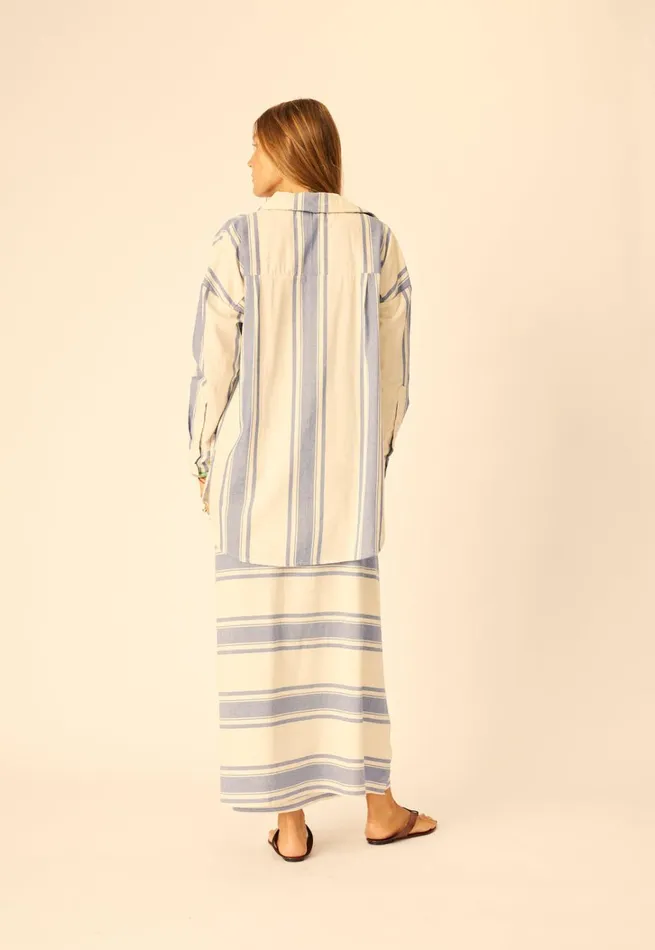Women Natalie Martin Tops Jennifer Shirt French Stripe Blue