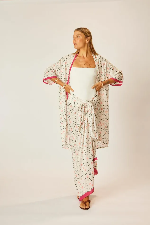 Women Natalie Martin Tops Lennon Kimono Pinwheel Cotton