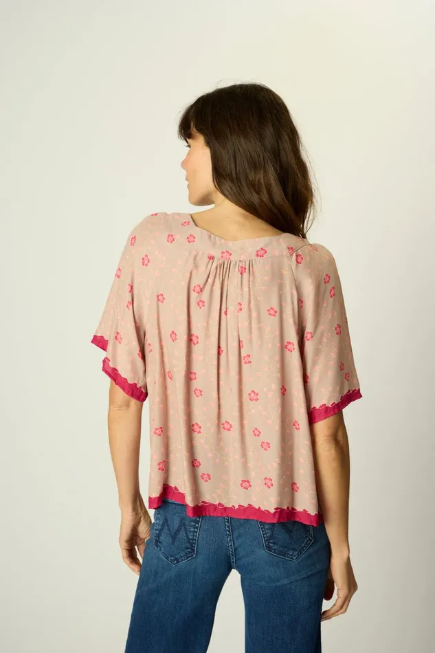 Women Natalie Martin Tops Nikki Top Pinwheel Mink Women Natalie Martin Tops Nikki Top Pinwheel Mink