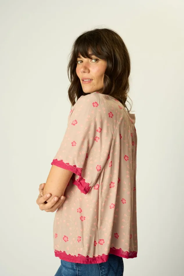 Women Natalie Martin Tops Nikki Top Pinwheel Mink Women Natalie Martin Tops Nikki Top Pinwheel Mink