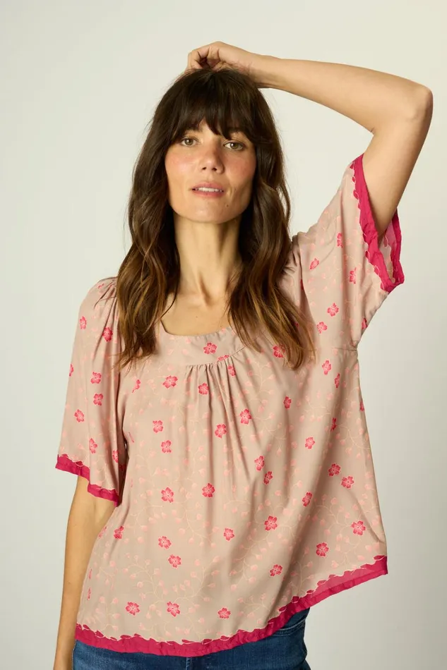Women Natalie Martin Tops Nikki Top Pinwheel Mink Women Natalie Martin Tops Nikki Top Pinwheel Mink