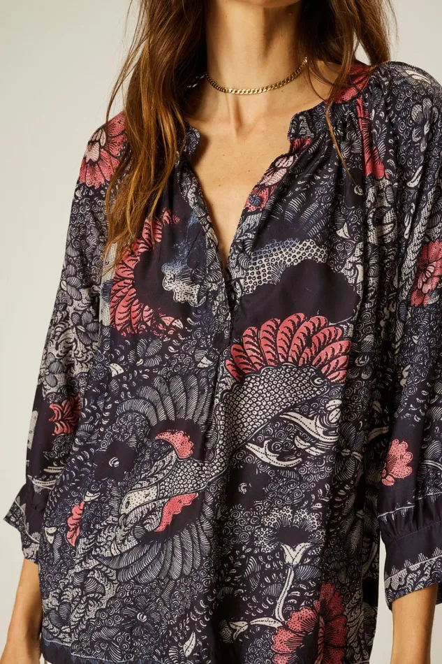 Women Natalie Martin Tops Remy Top Peacock Ink