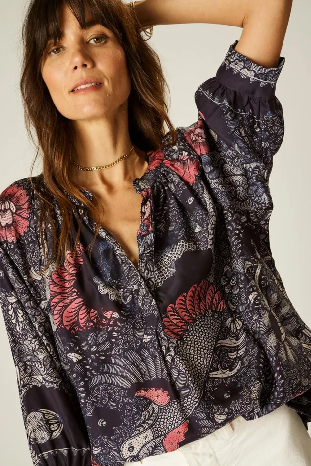 Women Natalie Martin Tops Remy Top Peacock Ink