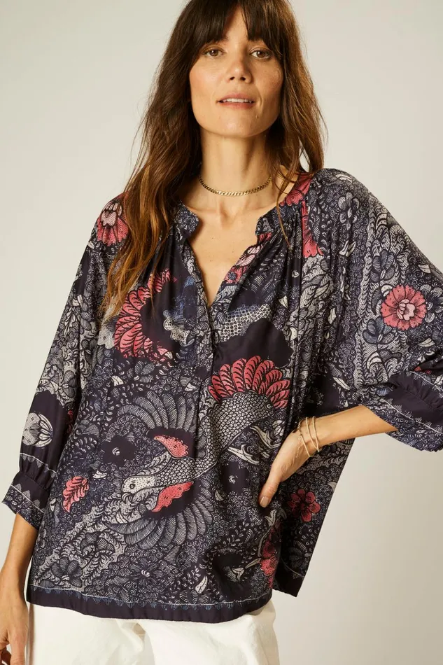 Women Natalie Martin Tops Remy Top Peacock Ink