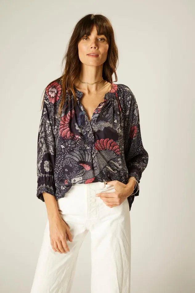 Women Natalie Martin Tops Remy Top Peacock Ink