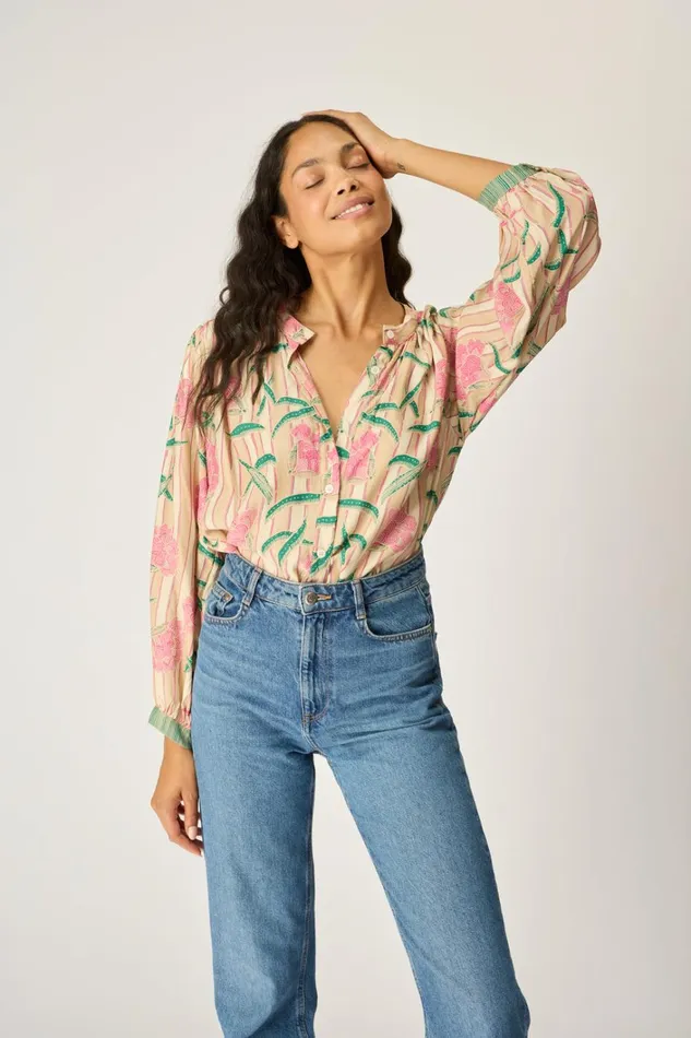 Women Natalie Martin Tops Tolan Shirt Chamomile Rose