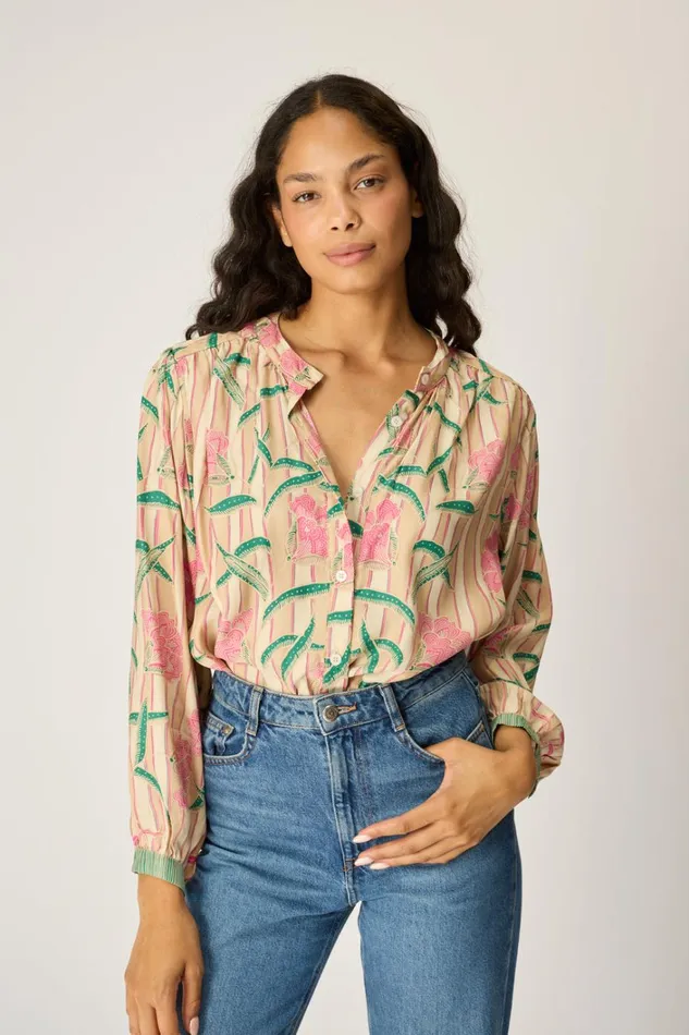 Women Natalie Martin Tops Tolan Shirt Chamomile Rose