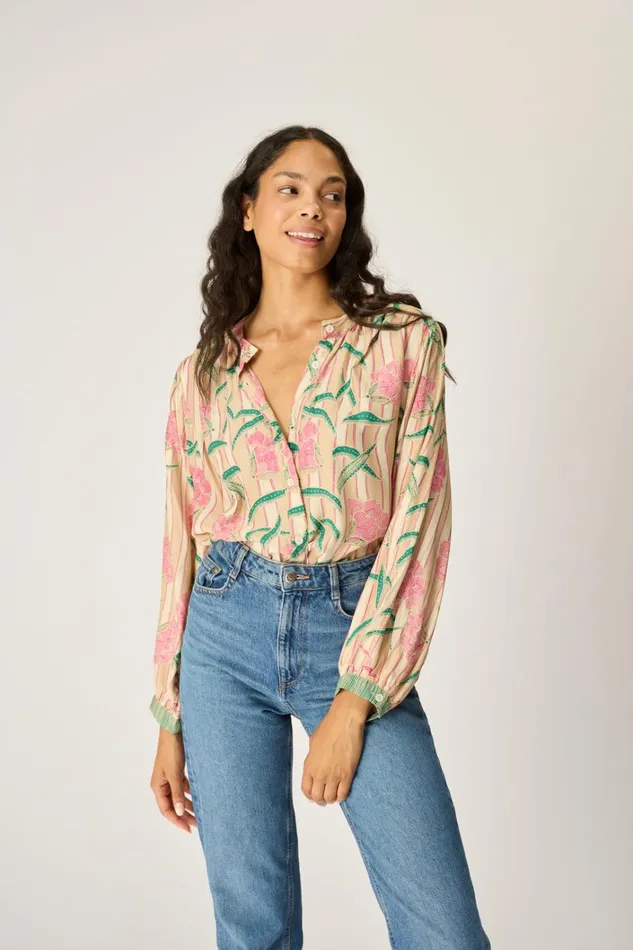 Women Natalie Martin Tops Tolan Shirt Chamomile Rose
