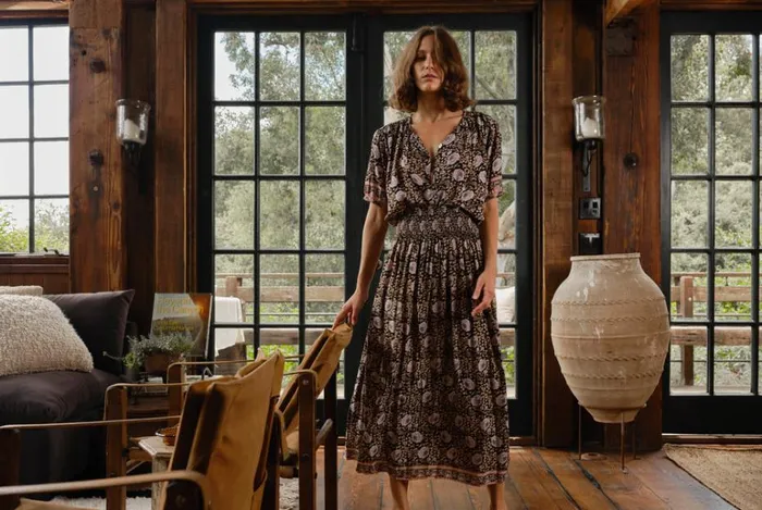 Women Natalie Martin Tops Violet Top Vintage Flowers Sepia