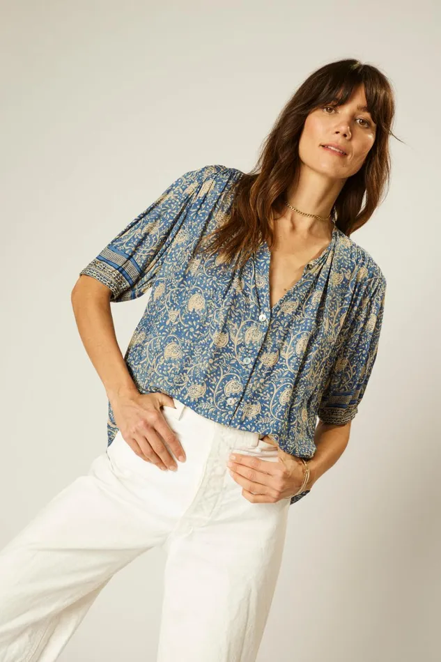 Women Natalie Martin Tops Violet Top Water Lily Blue