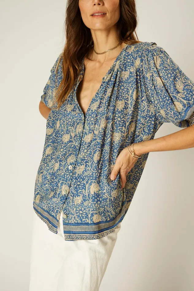 Women Natalie Martin Tops Violet Top Water Lily Blue