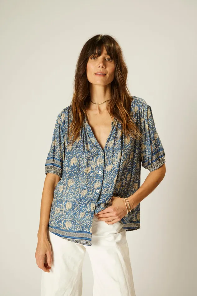Women Natalie Martin Tops Violet Top Water Lily Blue