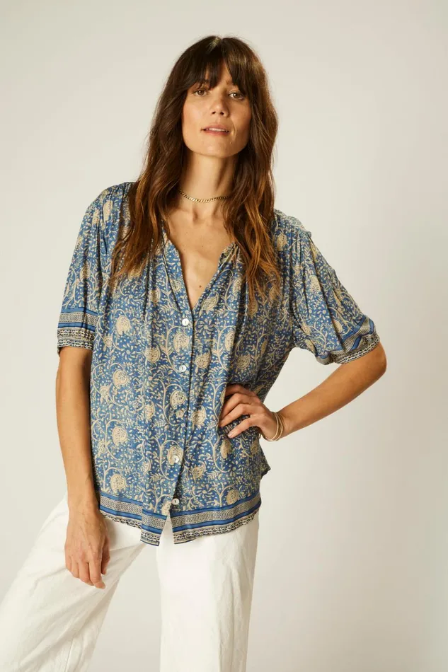 Women Natalie Martin Tops Violet Top Water Lily Blue