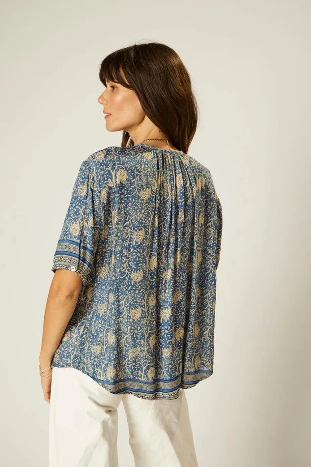 Women Natalie Martin Tops Violet Top Water Lily Blue