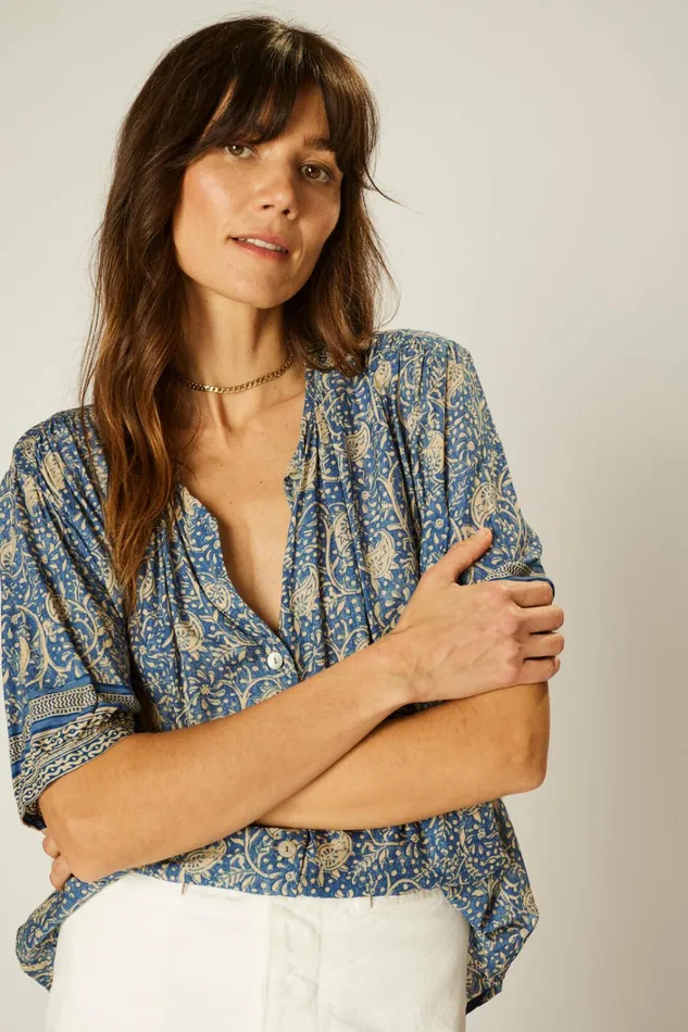 Women Natalie Martin Tops Violet Top Water Lily Blue