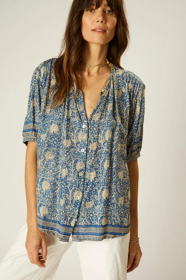 Women Natalie Martin Tops Violet Top Water Lily Blue