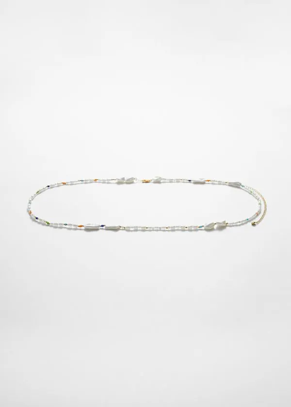 Women Necklaces and Other Stories Beaded Belly Chain Ivory